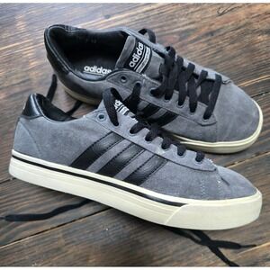 Adidas Neo Daily Grey Black Canvas Cloudfoam Super Sneakers AW4314 Mens Size 7